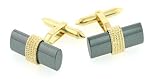 Handmade 18ct yellow gold cufflinks with hematite