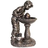 Young Boy Antique Bronze Fountain