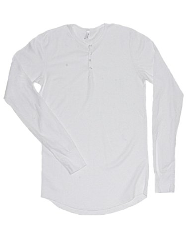 YogaColors Unisex Baby Thermal Long Sleeve Henley T457, Medium, White