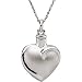 Sterling Silver Fancy Heart Ash Pendant W/Chain & Box 26.46X19.56