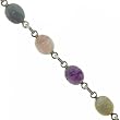 Rose, Violet, Blue, Yellow Quartz Bracelet in Sterling Silver 8.5 Inch