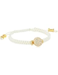Vince Camuto Natural and Gold Disc Macrame Bracelet, 8"