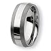 Beveled Edge Brushed and Polished Tungsten Carbide Ring (8.0 mm) - Sizes 7-13