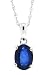 1.00Ct Genuine Oval Sapphire Solitaire Pendant in 14Kt White Gold w/chain(AB Quality)