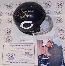 Gale Sayers Autographed Chicago Bears 2-Bar Mini Football Helmet with 