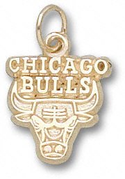 Chicago Bulls 14K Gold Bull Logo 3/8'' Pendant