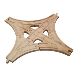 5-piece Wooden Switchyard Switch Cross Set Fits Thomas Train Track Set by 