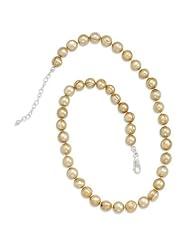 18 + 2 Inch Extension Gold Cultured Freshwater Pearl Knotted Necklace