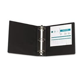 Wilson Jones 36249B - Economy Vinyl Round Ring View Binder, 11 x 8-1/2, 3 Capacity, Black-WLJ36249B
