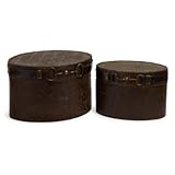 IMAGE OF New Charming Western Style Set Of 2 Decorative Boxes Featuring An Equestrian Inspired Buckle Detail