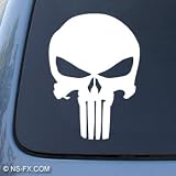 THE PUNISHER - Marvel Comics - Car, Truck, Notebook, Vinyl Decal Sticker #1042 | Vinyl Color: White