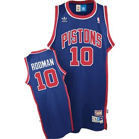 Detroit Pistons Dennis Rodman Adidas Team Color Throwback Replica Premiere Jersey - XX-Large