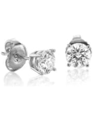 14k White Gold Diamond Stud Earrings (HI, I2-I3, 0.74 carat)
