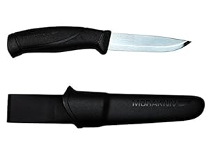 Morakniv Companion Fixed Blade Outdoor Knife with Sandvik Stainless Steel Blade, Black, 4.1-Inch