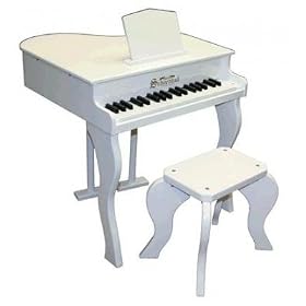 Schoenhut 37-key Elite Baby Grand Piano, White by Schoenhut