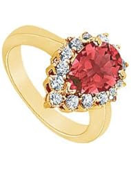 Ruby and Diamond Ring 14K Yellow Gold - 1.50 CT TGW
