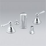 Bundle-39 Kingsley Two Handle Bidet Faucet in Chrome Finish: Brushed Nickel