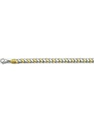 8mm Fancy Two Tone Gold Link Bracelet 8"