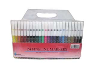 Childrens Toyshop  Toys : 24 PACK ASSORTED FINELINE MARKERS