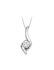 1/4 ct. Diamond Sirena Solitaire Pendant in 14K White Gold