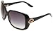 Gucci Women's 3166/S Rectangle Sunglasses,Shiny Black Frame/Grey Gradient Lens,One Size