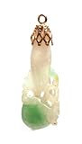 Carved Jade Pendant with 14k Yellow Gold Cap, Chain not Included