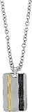 Stainless Steel Dog-Tag Pendant with 18K Yellow Gold and Carbon Fiber