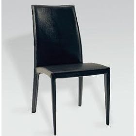 Click here to buy ItalModern 02401 Daisy Leather Chair Set of 2- Black by ItalModern.