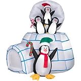 5ft Airblown Inflatable Animated Igloo w/ Penguins