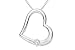 14K White Gold Princess-Cut Diamond Heart Pendant w/Chain