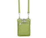 Baggallini CAPS442LGSB Capri Bagg Silver Hardware Crinkle Leaf Green/Steel Blue International Collection Ladies Bag