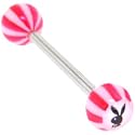 Playboy Bunny White LOGO INLAY Pink BEACH BALL Barbell Tongue Ring