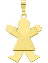 14K Yellow Gold Girl Charm The Kids Pendant Jewelry