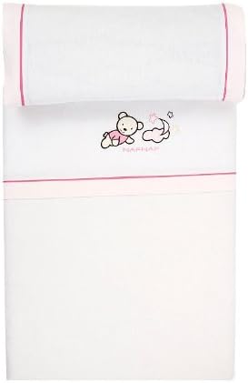 Naf-Naf Cradle/ Stroller Sheet Set (Teddy, Pink)