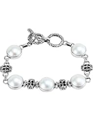 Jewelplus Maba Cultured Pearl Bracelet Sterling Silver Bracelet