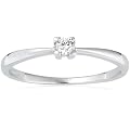 Bella Donna Damen-Ring 585 Wei�gold 1 Brillant 0.12 Carat 630239