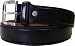 Black Imitation Leather Mens Belt with Silvertone Buckle