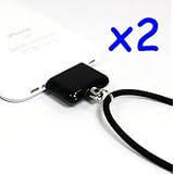 COSMOS  2 pcs Black Silicone Neck Strap band lanyard for iPhone 2 3g 3Gs 4 iPod Nano Touch itouch + Cosmos cable tie