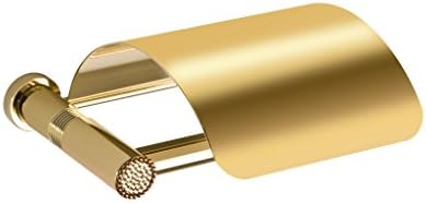 Starlight Brass Toilet Paper Holder W/ Lid - Swarovski Crystals, Bathroom Tissue Roll Holder (Gold)