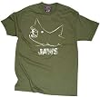 JAWS Distressed (worn looking) Classic Movie Shark Olive T-shirt Tee Shirt