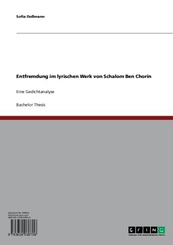 Entfremdung im lyrischen Werk von Schalom Ben-Chorin: Eine Gedichtanalyse (German Edition)