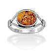 Oxidized Cognac Amber Ring