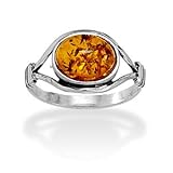 Oxidized Cognac Amber Ring