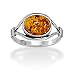 Oxidized Cognac Amber Ring