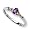Sterling Silver & 14k Gold Amethyst & Diamond Ring - Size 7