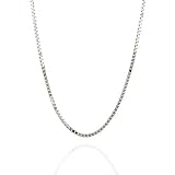 18K White Gold Box Link Necklace 24
