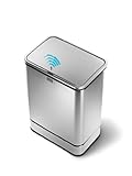 simplehuman Rectangular Sensor Trash Can, Fingerprint-Proof Brushed Stainless Steel, 40-Liter /10.5-Gallon