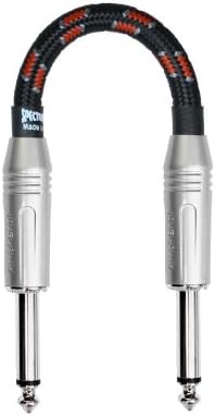 Spectraflex Braided Series Pedal Cable, 9 Inch, Dual Straight Plugs, Red