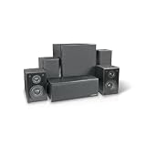 Technical Pro HT-S12 5.1 Home Theater Speaker System with 12-Inch Powered Subwoofer (Set of Six, Black)