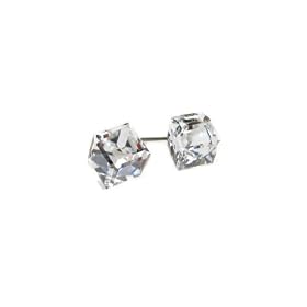 Comet Argent Light Tilted Cube Swarovski Austrian Crystal Earrings